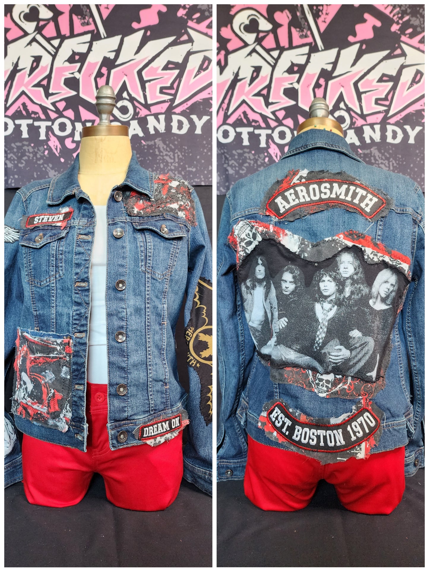 Aerosmith Custom Patchwork Denim Jacket