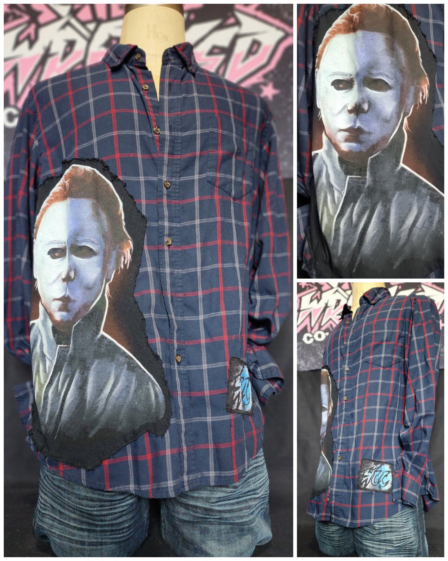 Michael Myers Upcycled Custom Flannel