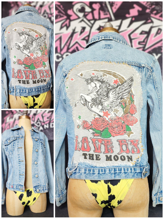 Love By The Moon Custom Denim Jacket