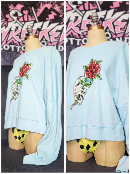 Skelli Hand with Rose Thermal Shirt